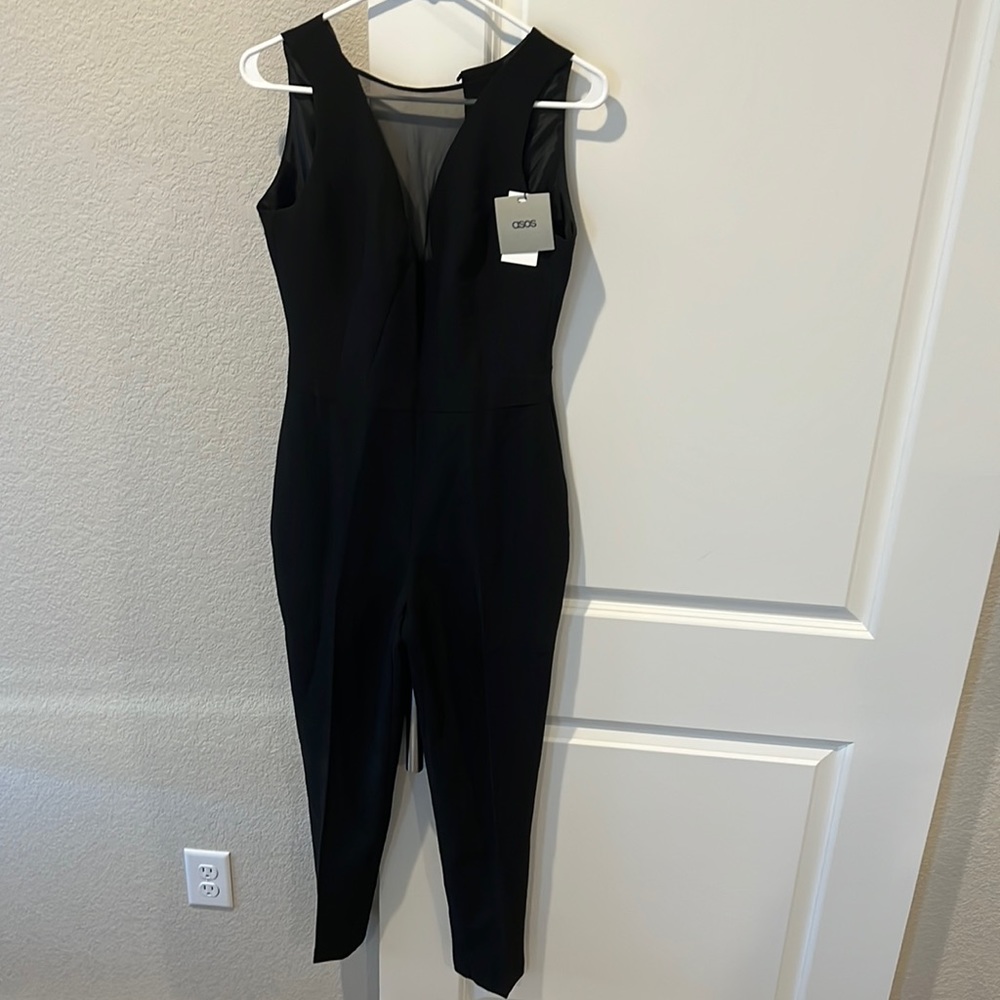 ASOS size 2 black mesh front jumpsuit
